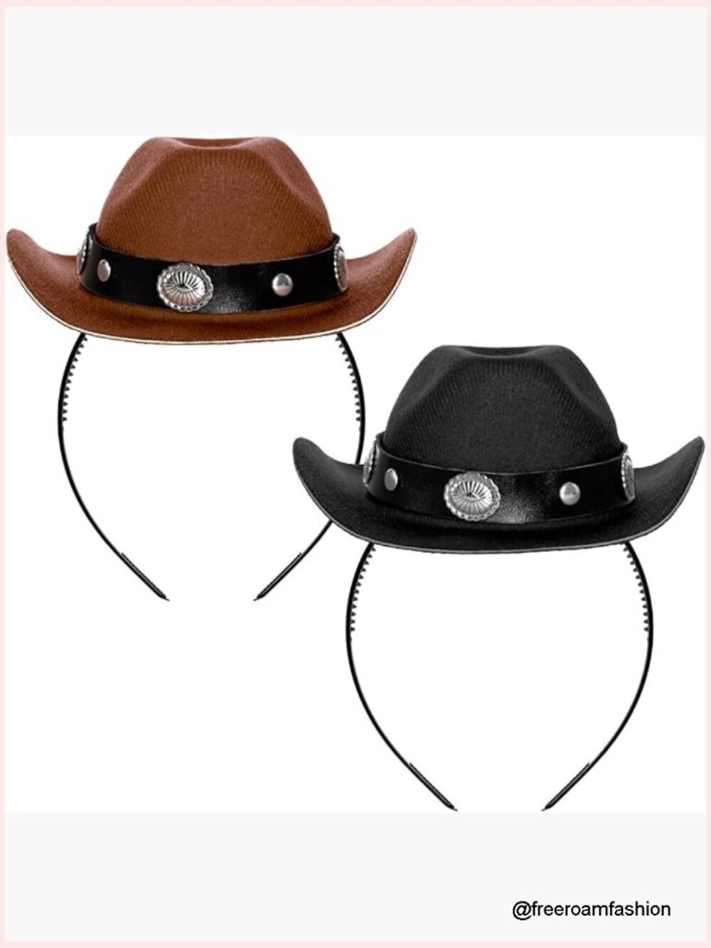 2 Pcs Cowgirl Mini Hat Headband Set Western Hat Party Favor Halloween Birthday